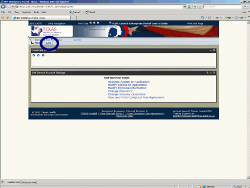 Screenshot of Enterprise Portal Home Page